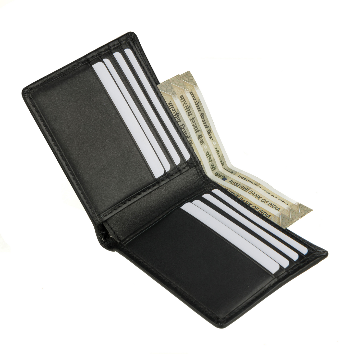 Leather wallet for Men's stylist business purse RFID protect precision Quality Multiple Card Indiab map Print