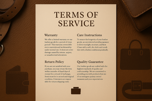 Terms & Service of leather goods